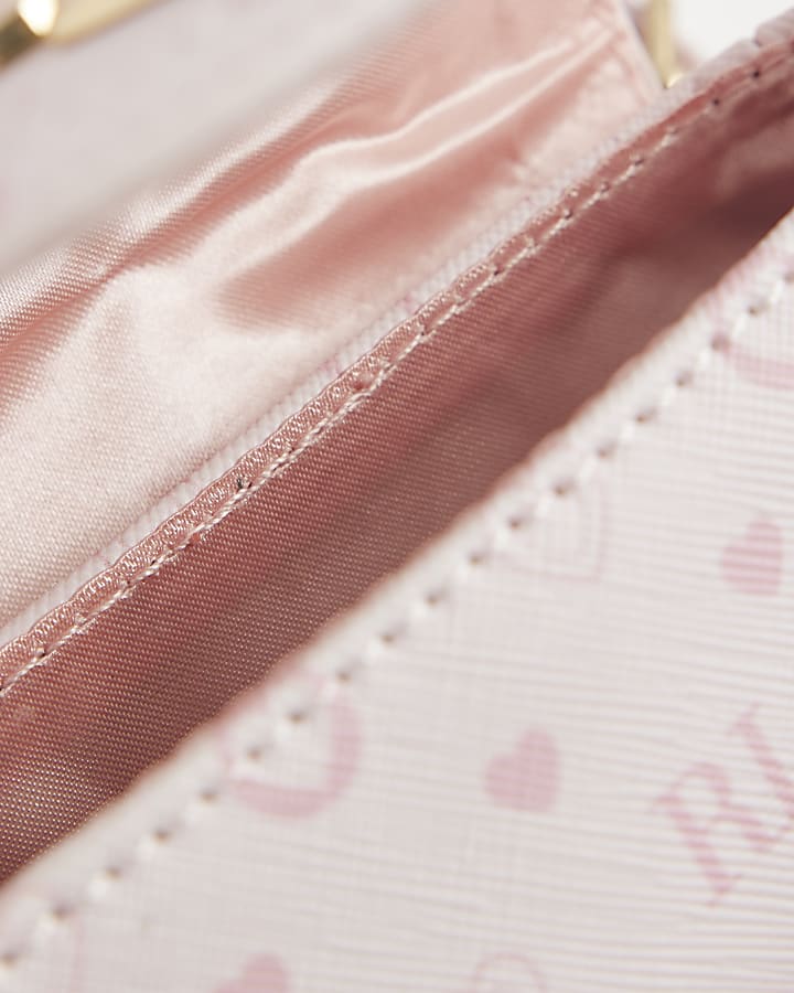 river island Girls Pink Monogram Cross Body Bag