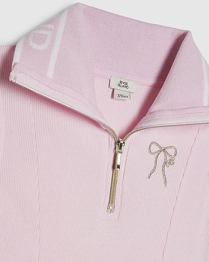 River Island Girls Pink Oversized Collar Dress