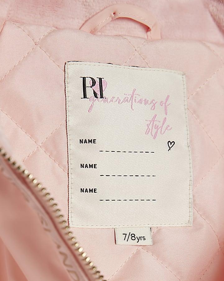 River Island Girls Pink Peplum Rain Mac