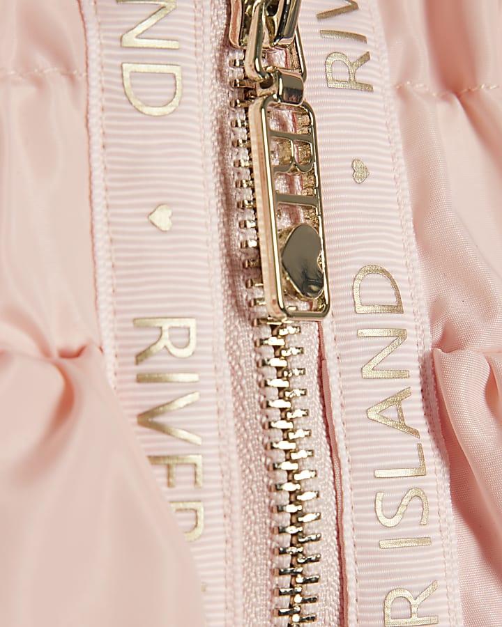 River Island Girls Pink Peplum Rain Mac