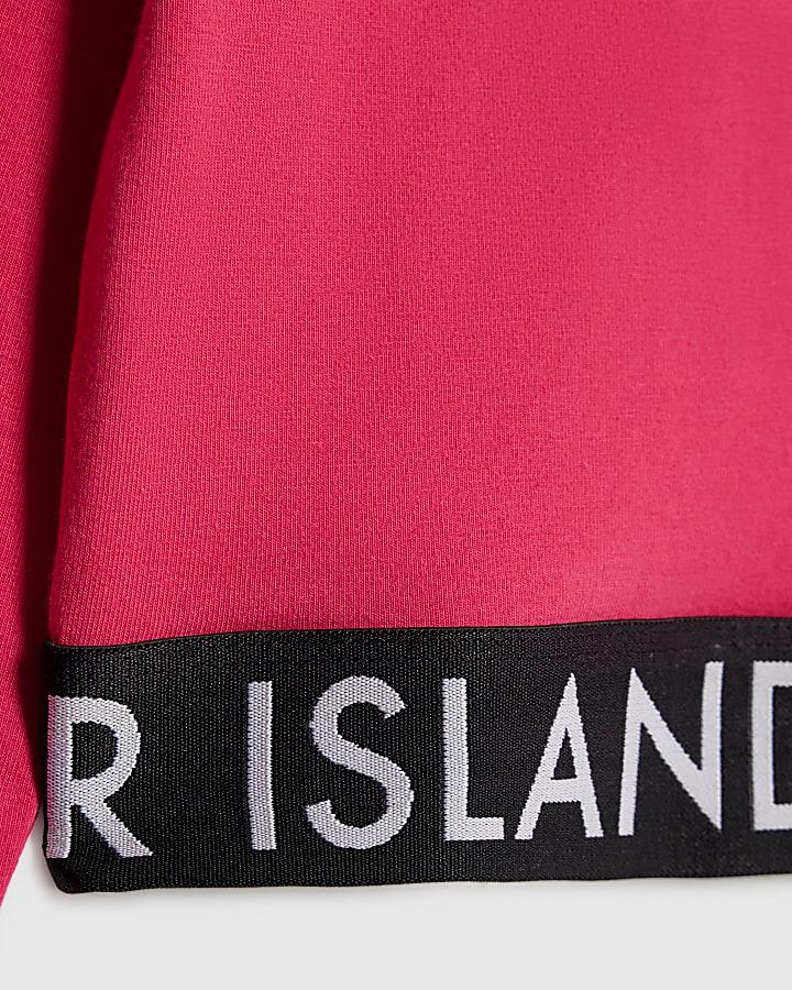 river island Girls Pink RI Waistband Top