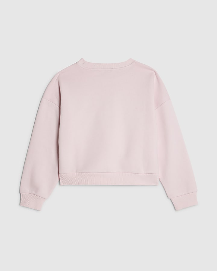 River Island Girls Pink RVR Edition Sweatshirt