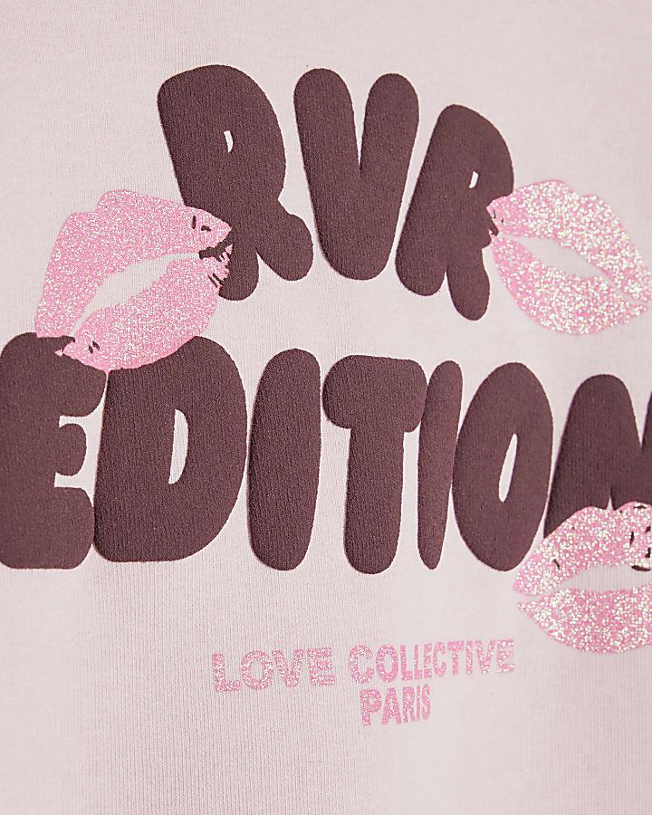 River Island Girls Pink RVR Edition Sweatshirt