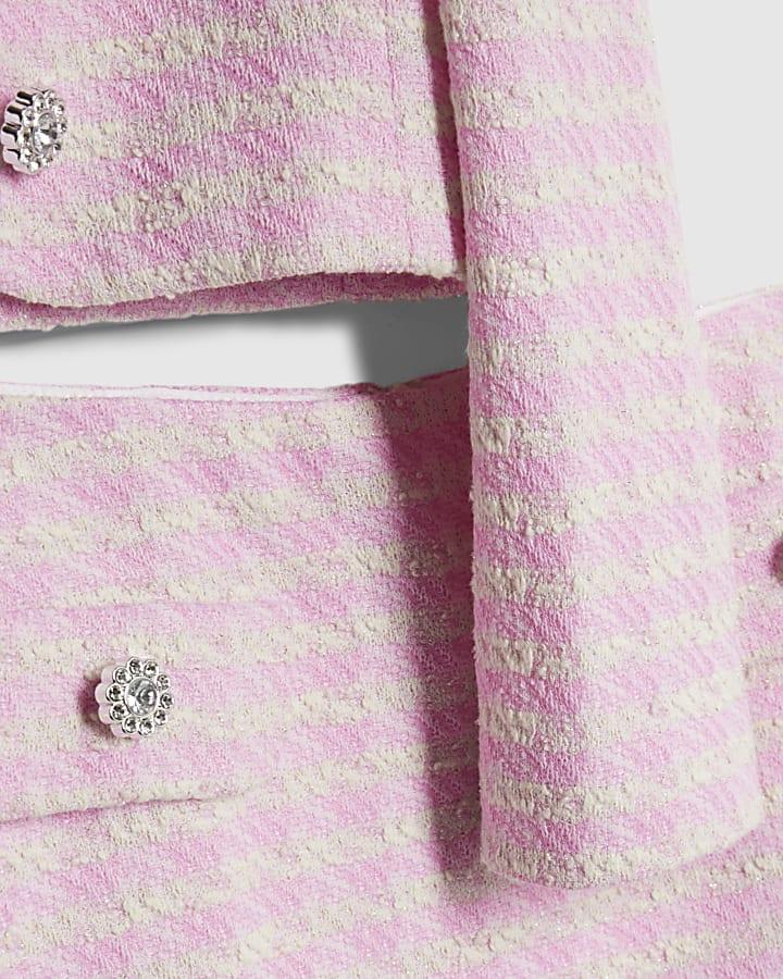 river island Girls Pink Scallop Skirt Set