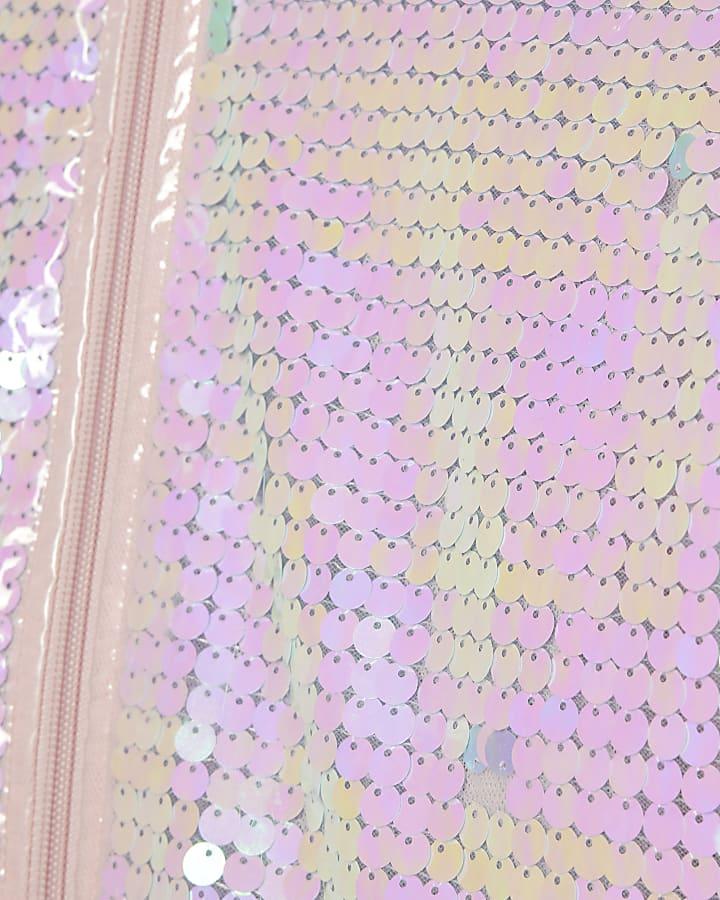 river island Girls Pink Sequin Rain Mac