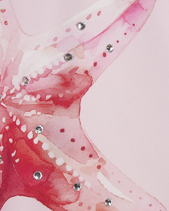 river island Girls Pink Starfish Swimsuit Set