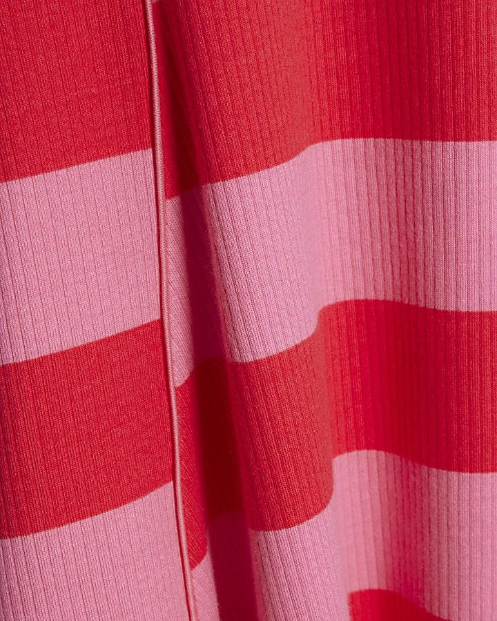 river island Girls Pink Stripe Polo Dress