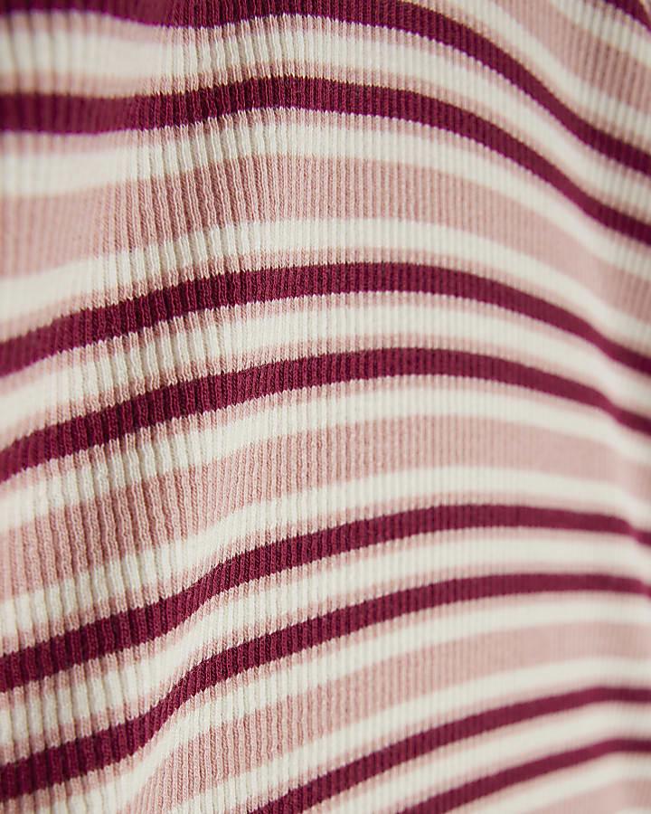 River Island Girls Pink Stripe Top