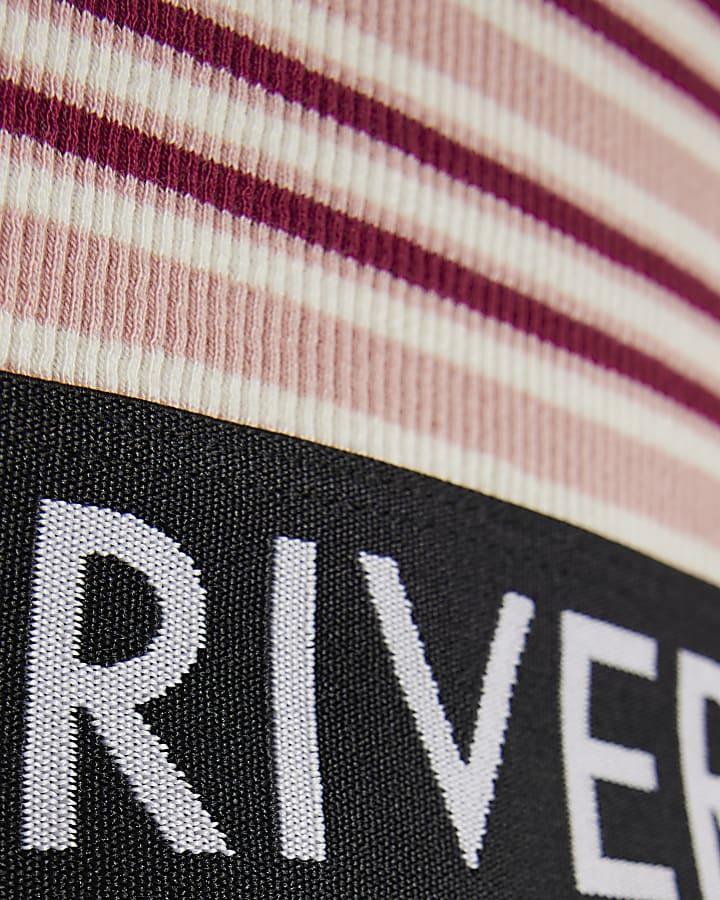 River Island Girls Pink Stripe Top