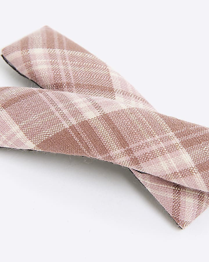 river island Girls Pink Tartan Hair Clip 2 Pack