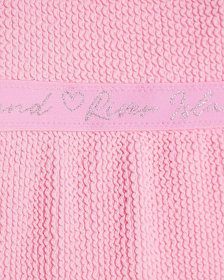 River Island Girls Pink Textured Swimsuit