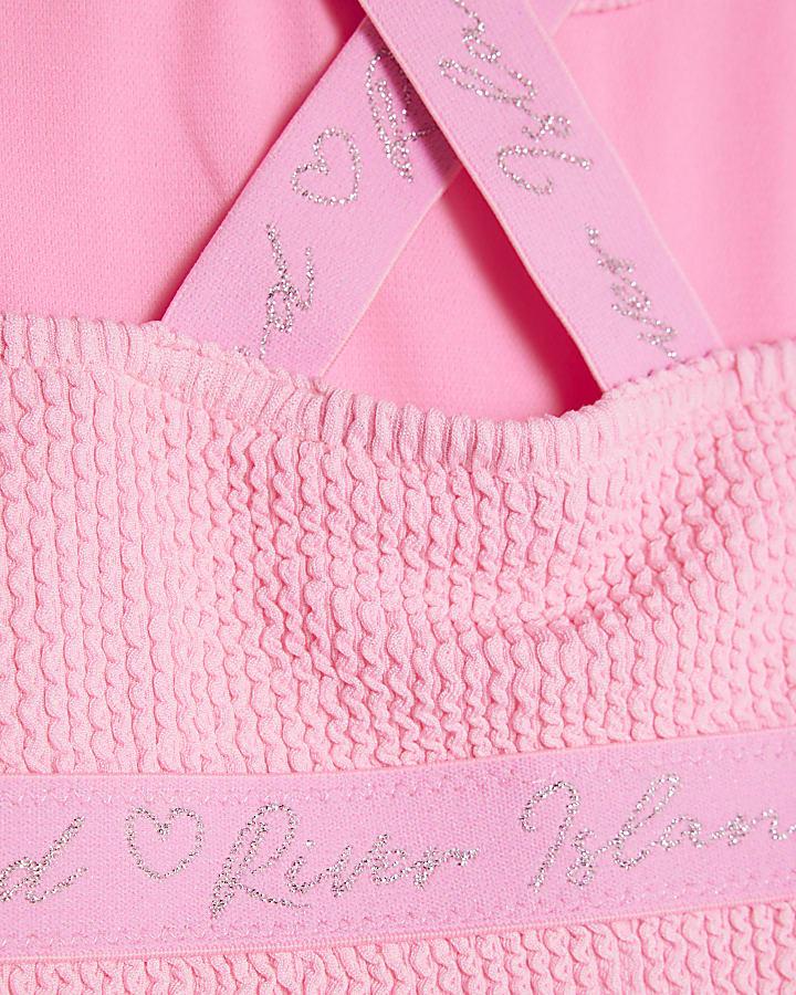 river island Girls Pink Textured Swimsuit