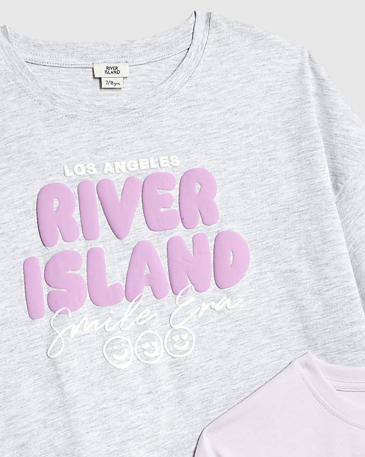 River Island Girls Purple Pack Of 2 Crop Tops