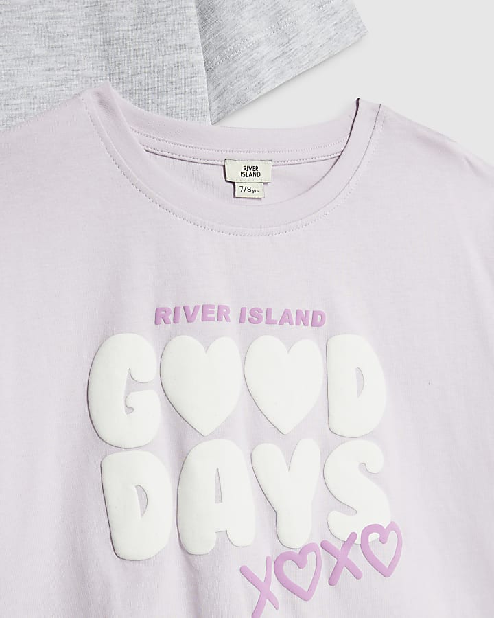 river island Girls Purple Pack Of 2 Crop Tops