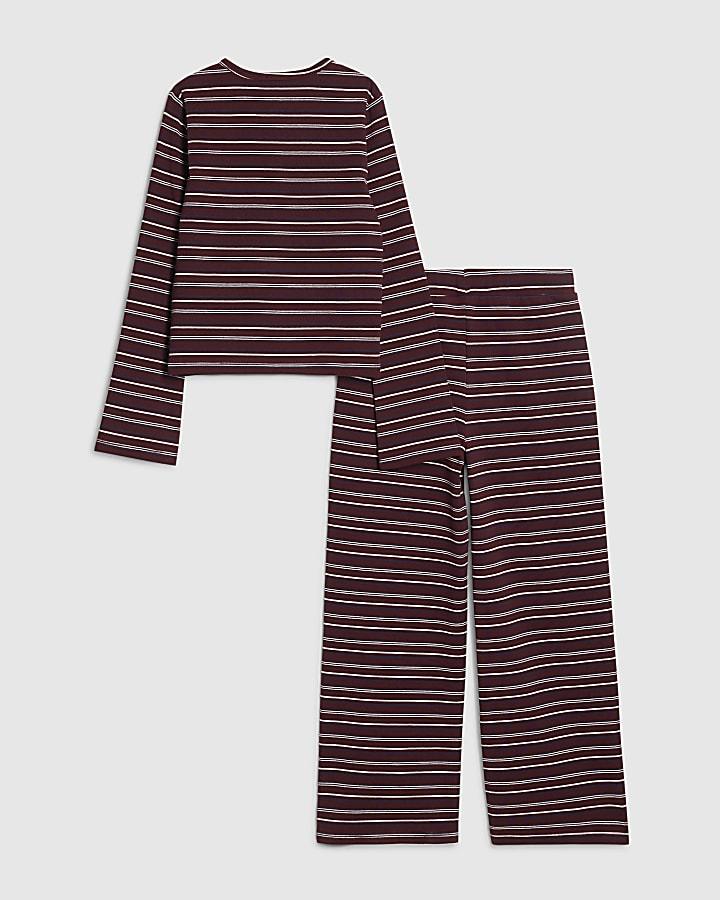 River Island Girls Red Stripe 89 Cardigan Set
