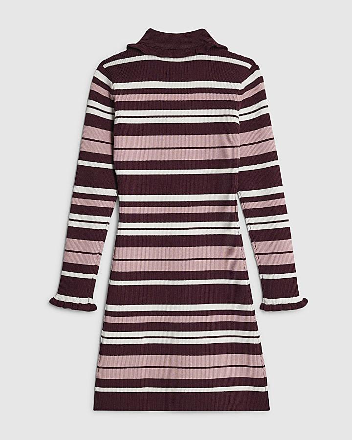 River Island Girls Red Stripe Polo Dress