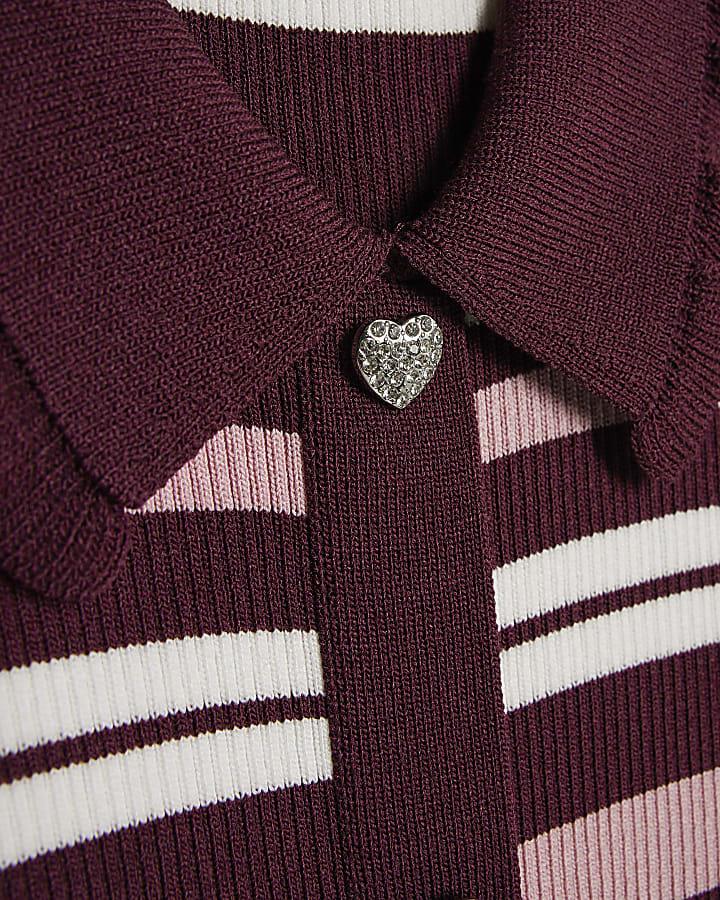 River Island Girls Red Stripe Polo Dress
