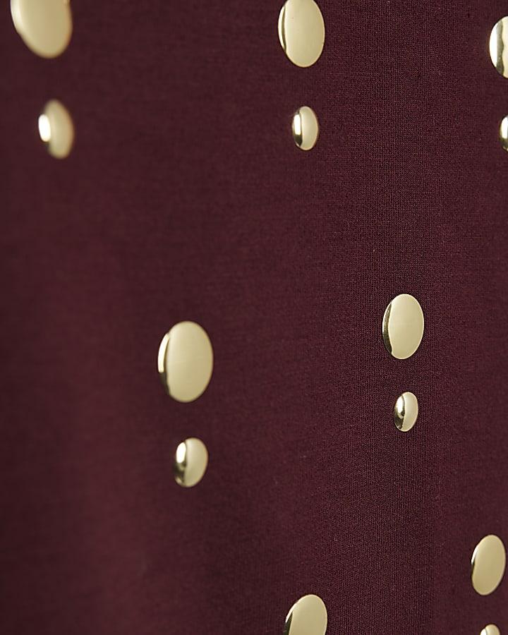 river island Girls Red Studded T-Shirt