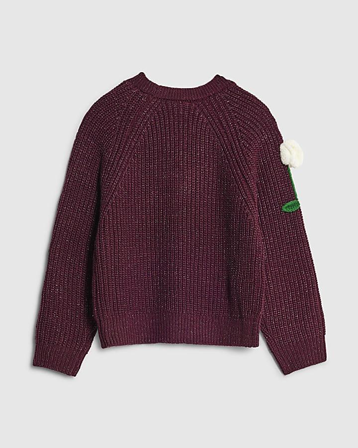 River Island Girls Red Tulip Cardigan