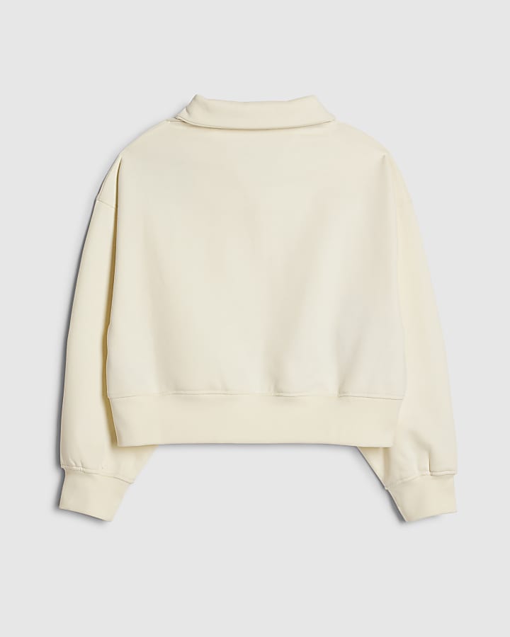 River Island Girls White 1995 Bow Polo Sweatshirt