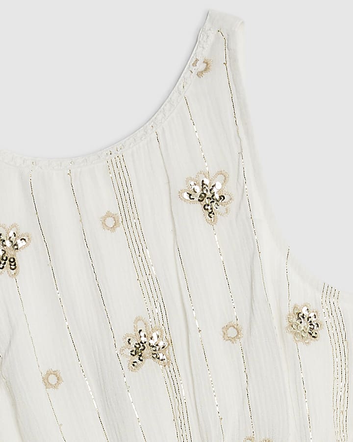 River Island Girls White Beach Dress