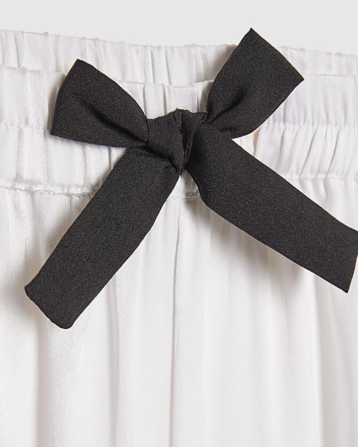 river island Girls White Corsage Satin Pyjamas Set