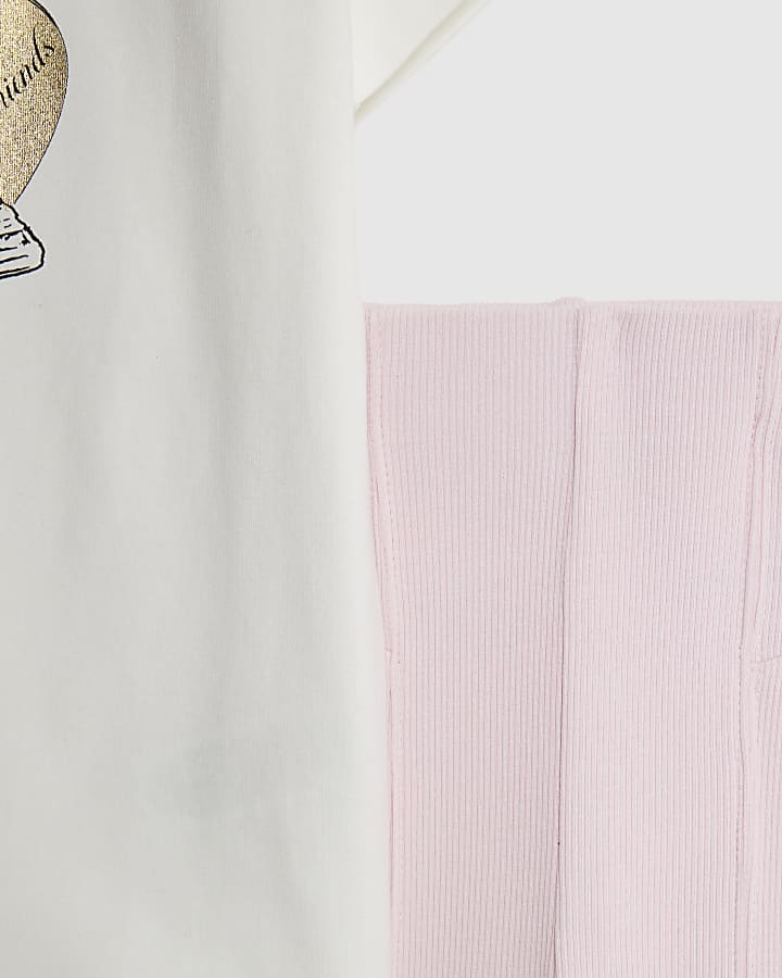 river island Girls White L'amour Paris T-Shirt Set