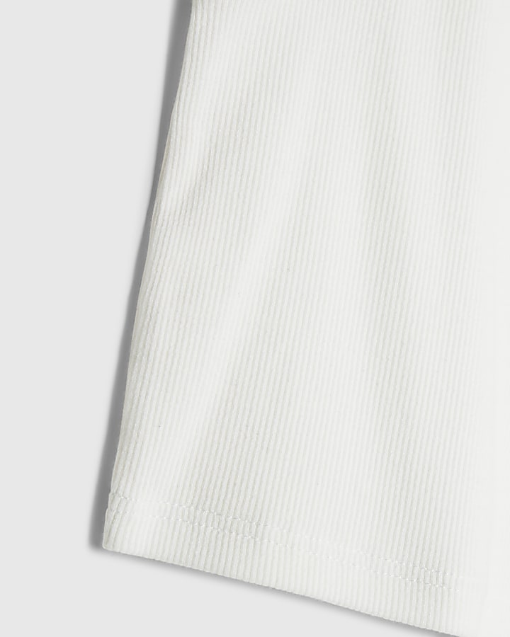 River Island Girls White Scallop Trim Tank Top