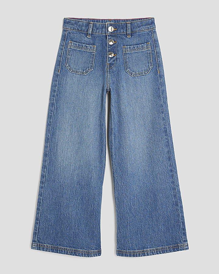 River Island Girls Wide Leg Front Pocket Jeans