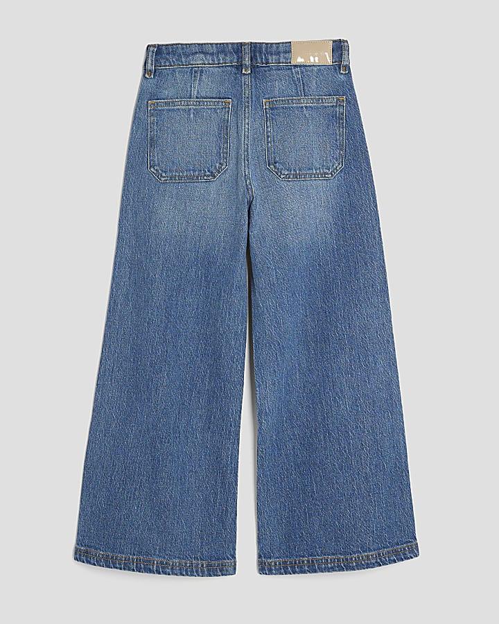 River Island Girls Wide Leg Front Pocket Jeans