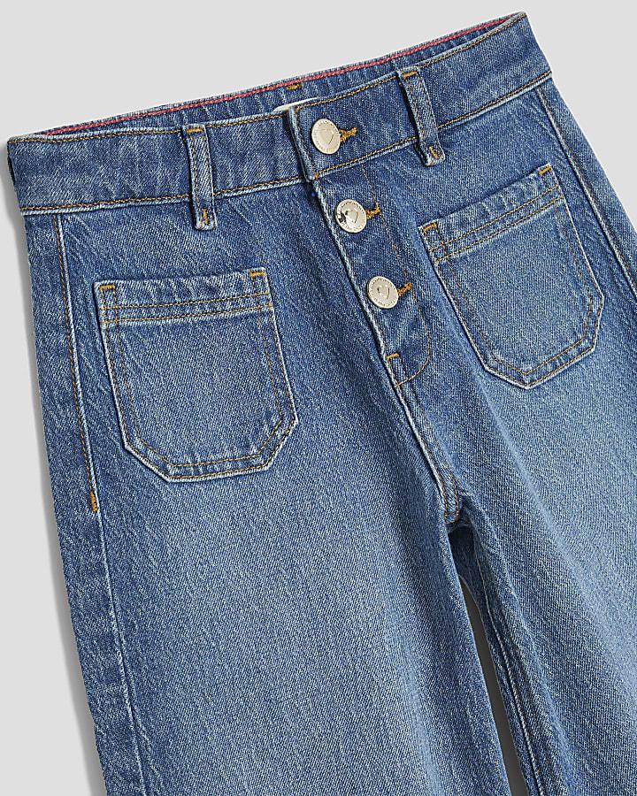 River Island Girls Wide Leg Front Pocket Jeans