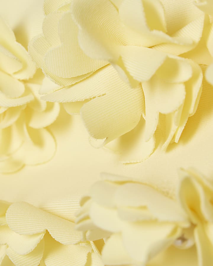 River Island Girls Yellow 3D Flower Bikini Set