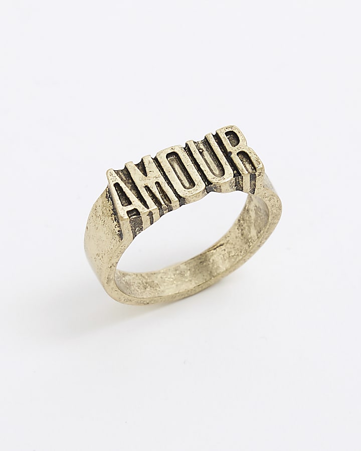 River Island Gold Amour Ring