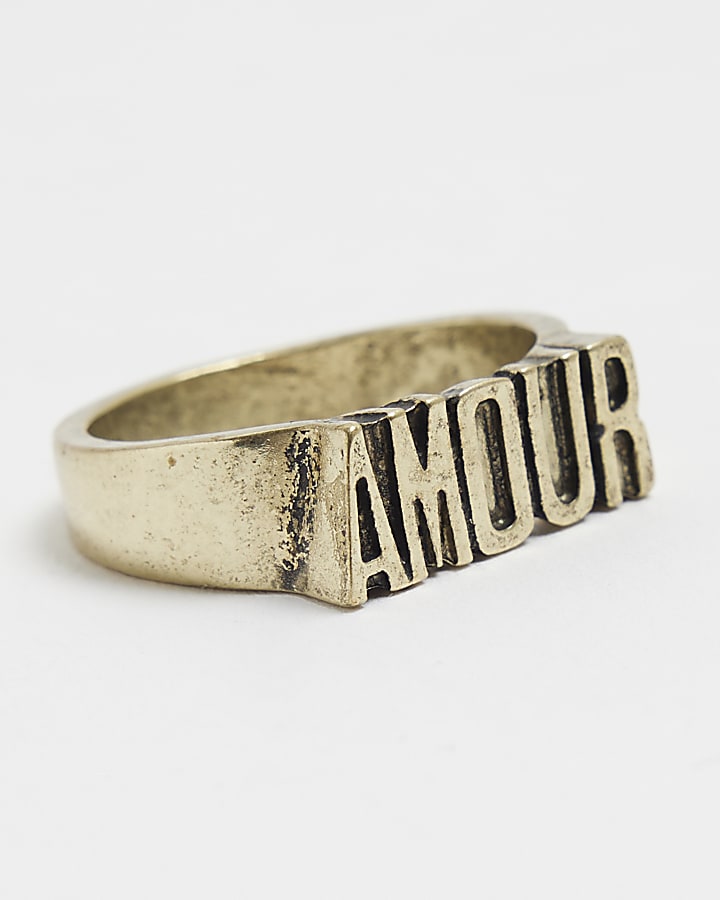 river island Gold Amour Ring