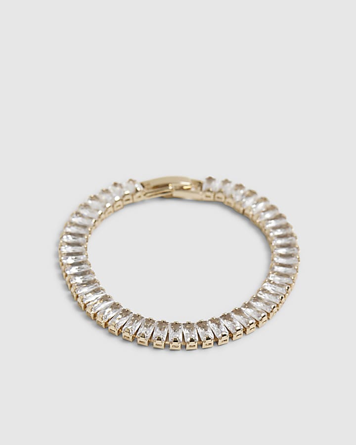 River Island Gold Baguette Tennis Bracelet