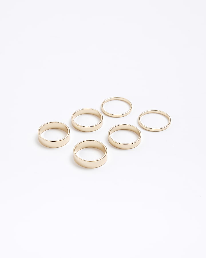 River Island Gold Band Rings Multipack