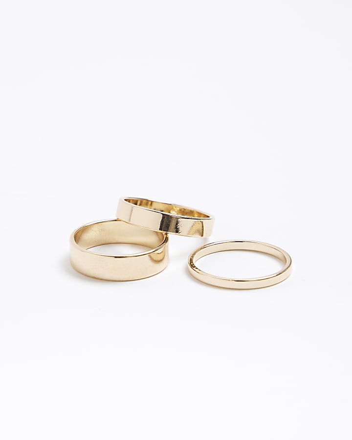 River Island Gold Band Rings Multipack