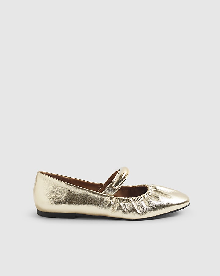 River Island Gold Bangle Ballet Shoes