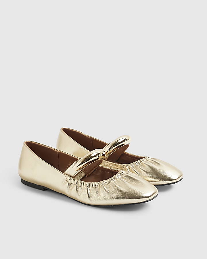 River Island Gold Bangle Ballet Shoes