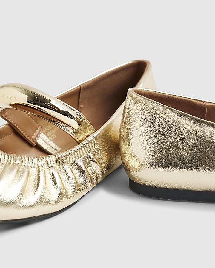 river island Gold Bangle Ballet Shoes