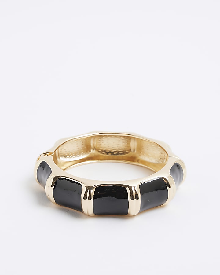 River Island Gold Black Bamboo Bracelet