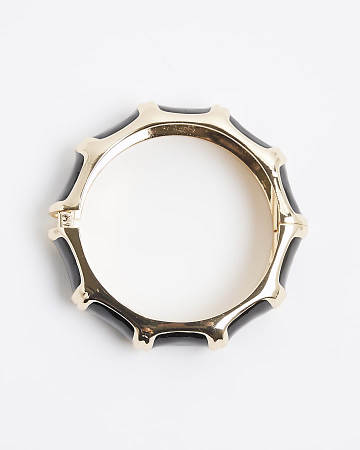 River Island Gold Black Bamboo Bracelet