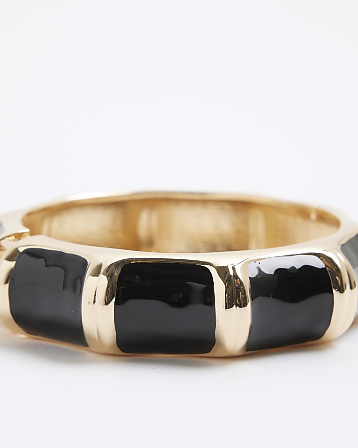River Island Gold Black Bamboo Bracelet