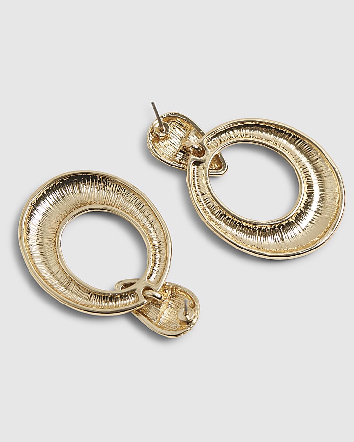 River Island Gold Black Zebra Drop Earrings