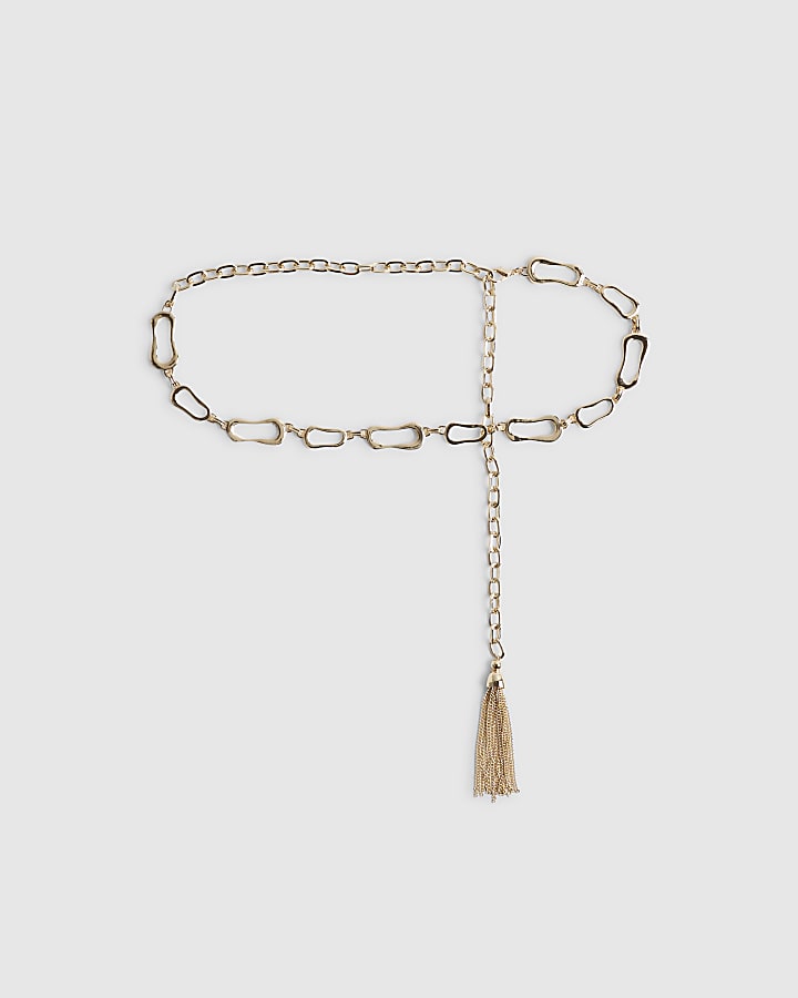 River Island Gold Chain Tassel Belt
