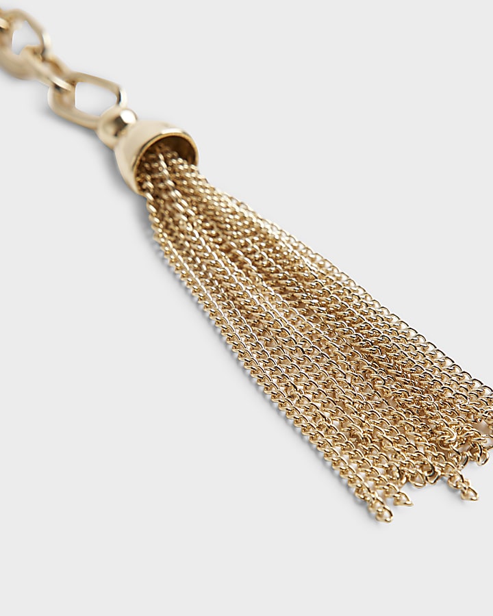 River Island Gold Chain Tassel Belt