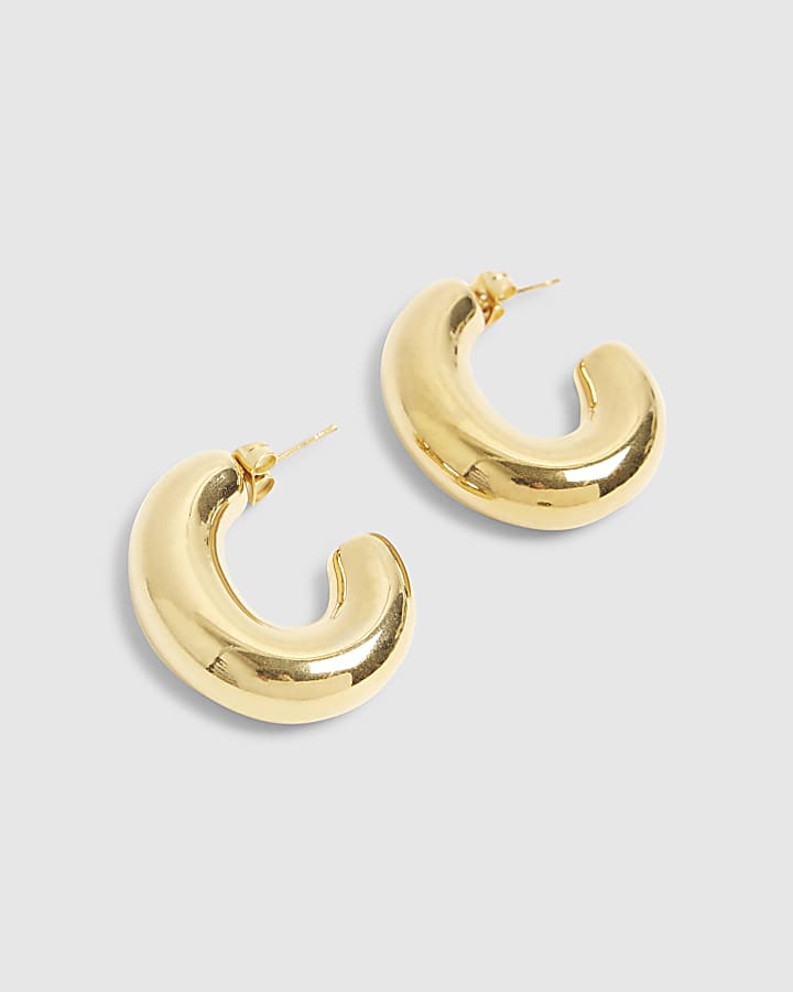 River Island Gold Chunky Hoop Earrings