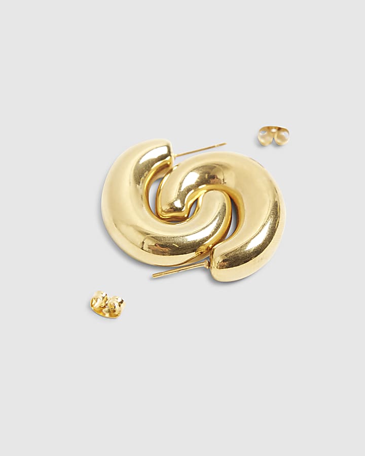 River Island Gold Chunky Hoop Earrings