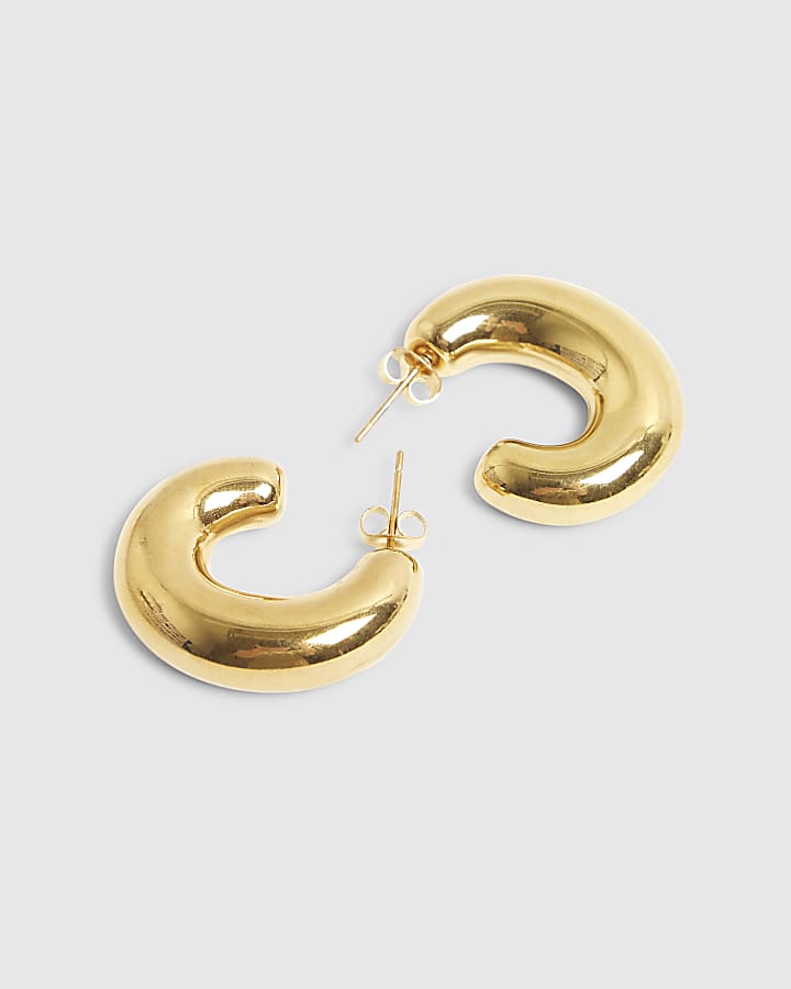 River Island Gold Chunky Hoop Earrings