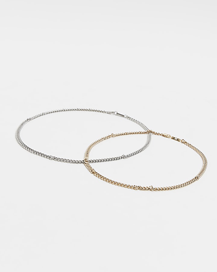 River Island Gold Colour Chain Necklace Multipack